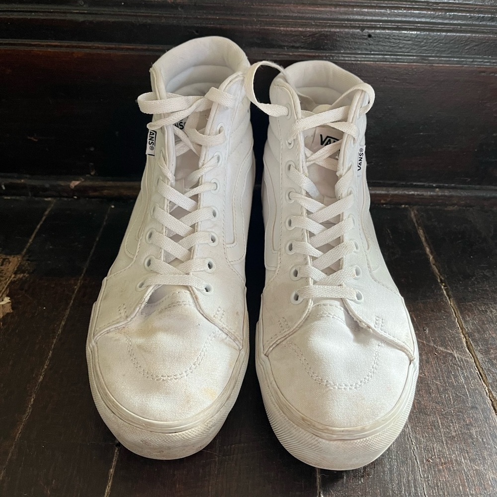 Vans white platform high tops